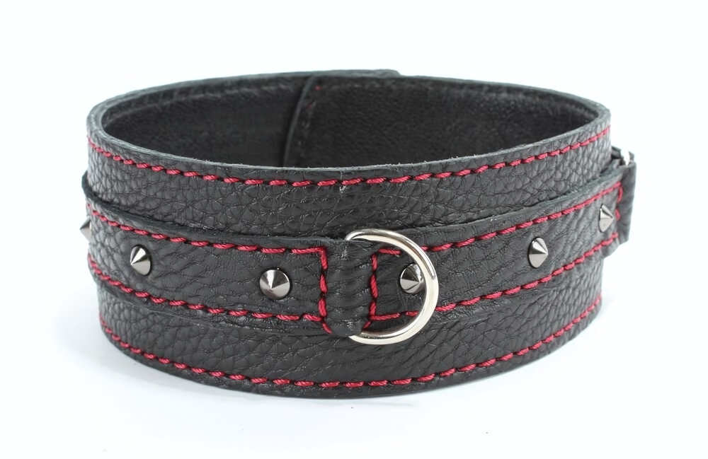 Черный ошейник увеличенного размера с шипами (Цвет: черный)