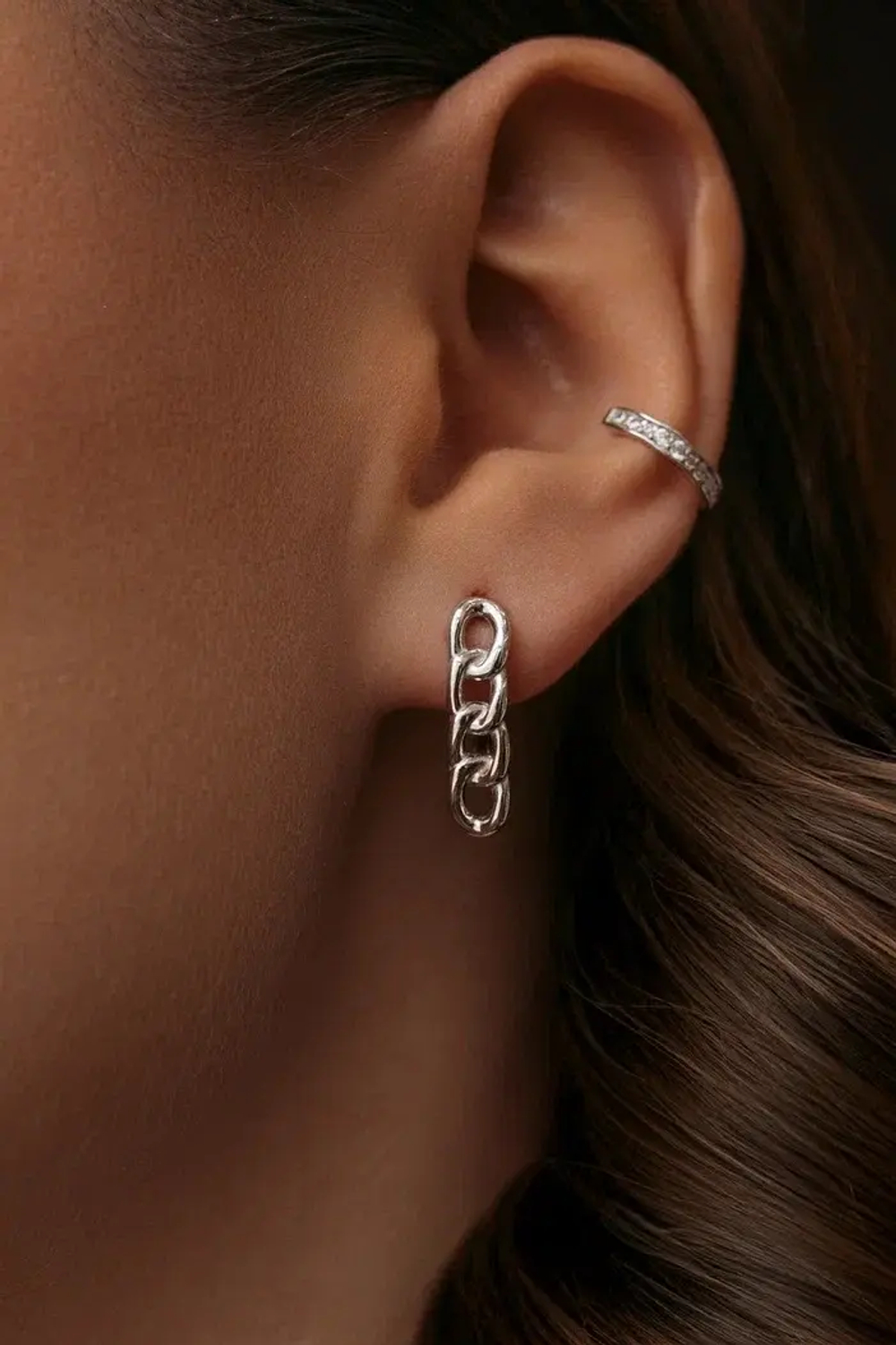 Серьги ''Цепи'' в серебре