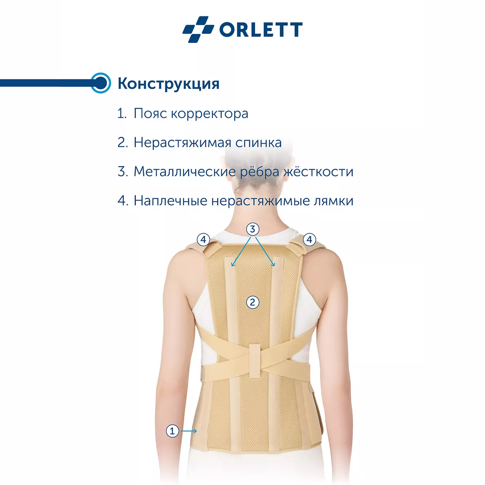 Корректор осанки (корсет) для взрослых ORLETT TLSO-250(A)