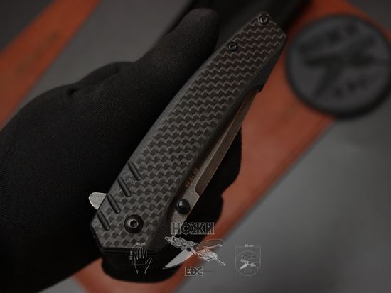 Складной нож Городской тактический НОКС "ВДВ" 322-509405 c клинком из стали D2, рукоять G10 / карбон