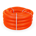 Труба гофрированная ПНД тяжёлая 750 Н (HF) оранжевая с/з d40 мм (15м/уп) Промрукав