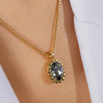 Колье Qudo TIVOLA UNICA big (G/P) Black diamond 3cm 420540