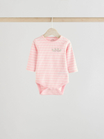 Боди с длинным рукавом для малышей Next E92-957, 3 шт., Белый, Серый, Розовый