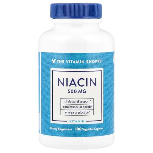 The Vitamin Shoppe, Ниацин, 500 мг, 100 растительных капсул