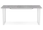 Стол деревянный Woodville раскладной Лота Лофт 120(160)х75 бетон светлый, белый матовый, ножки белые