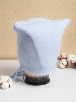 Шапка с ушками зимняя ангора вязаная