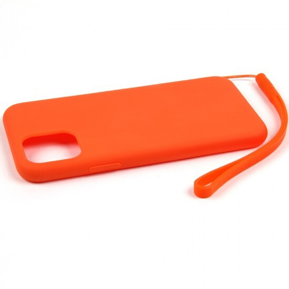 Силиконовый матовый чехол с ремешком для iPhone 11 Pro, 011397 Красный