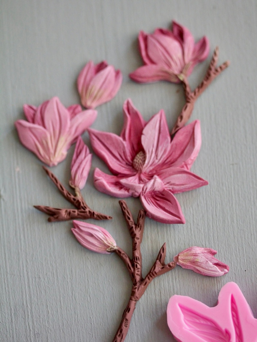 Силиконовый молд для декора "Магнолия"