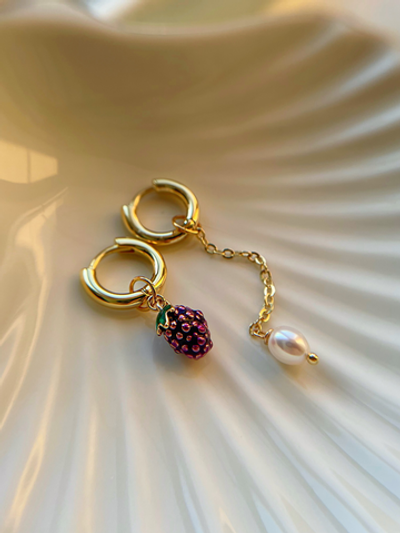 Серьги Ежевика с жемчугом