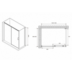 Душевой уголок Abber Komfort 150x90 AG93150B-S92B профиль Черный стекло прозрачное