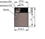 Банка 50 мл 35 мм ПНД