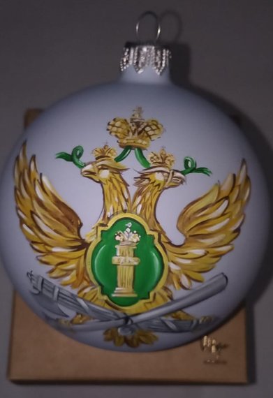 Ёлочный шар - Двухглавый орел, 10 см