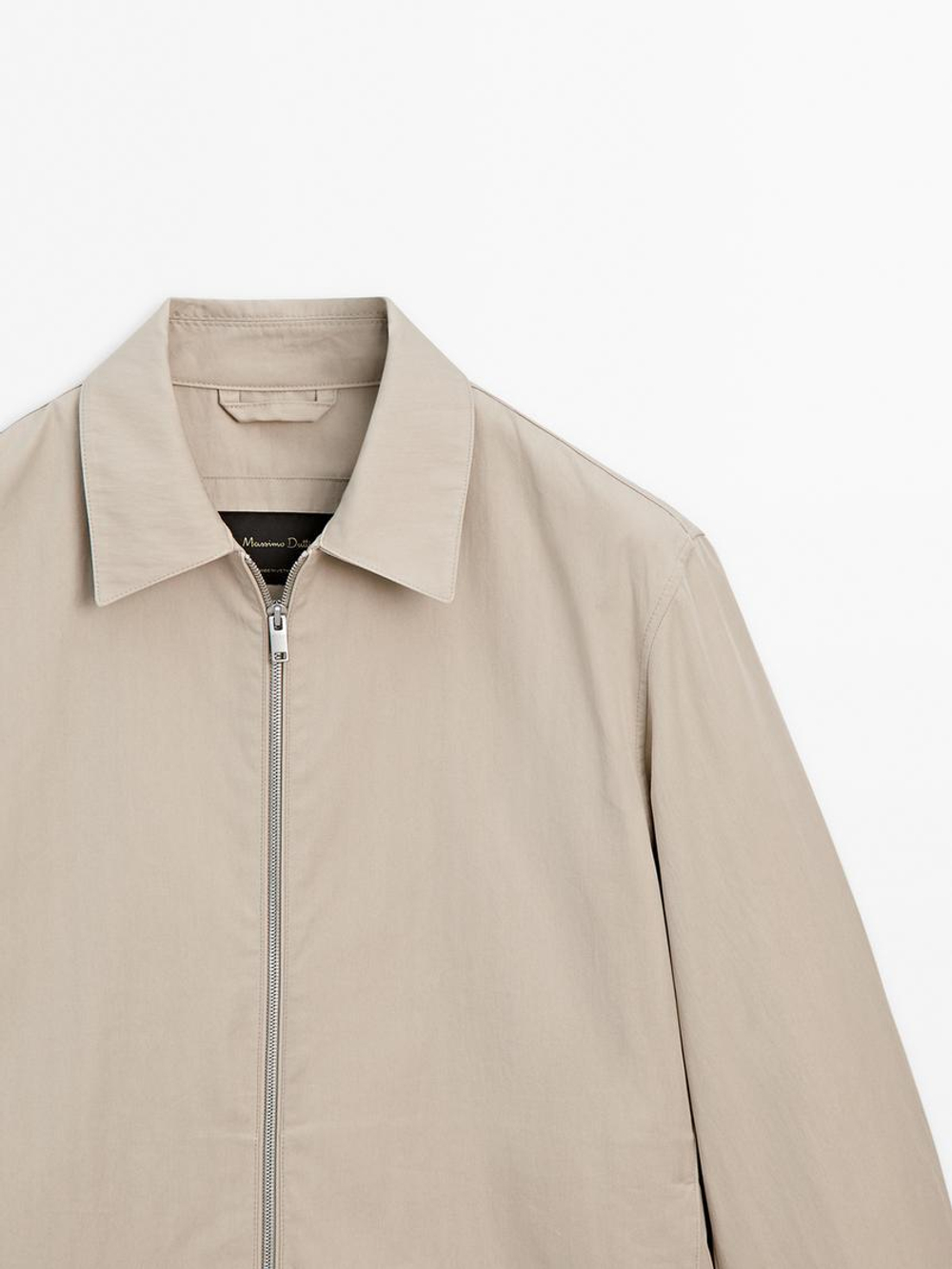 Massimo Dutti Куртка из твила с застежкой-молнией, дымчатый