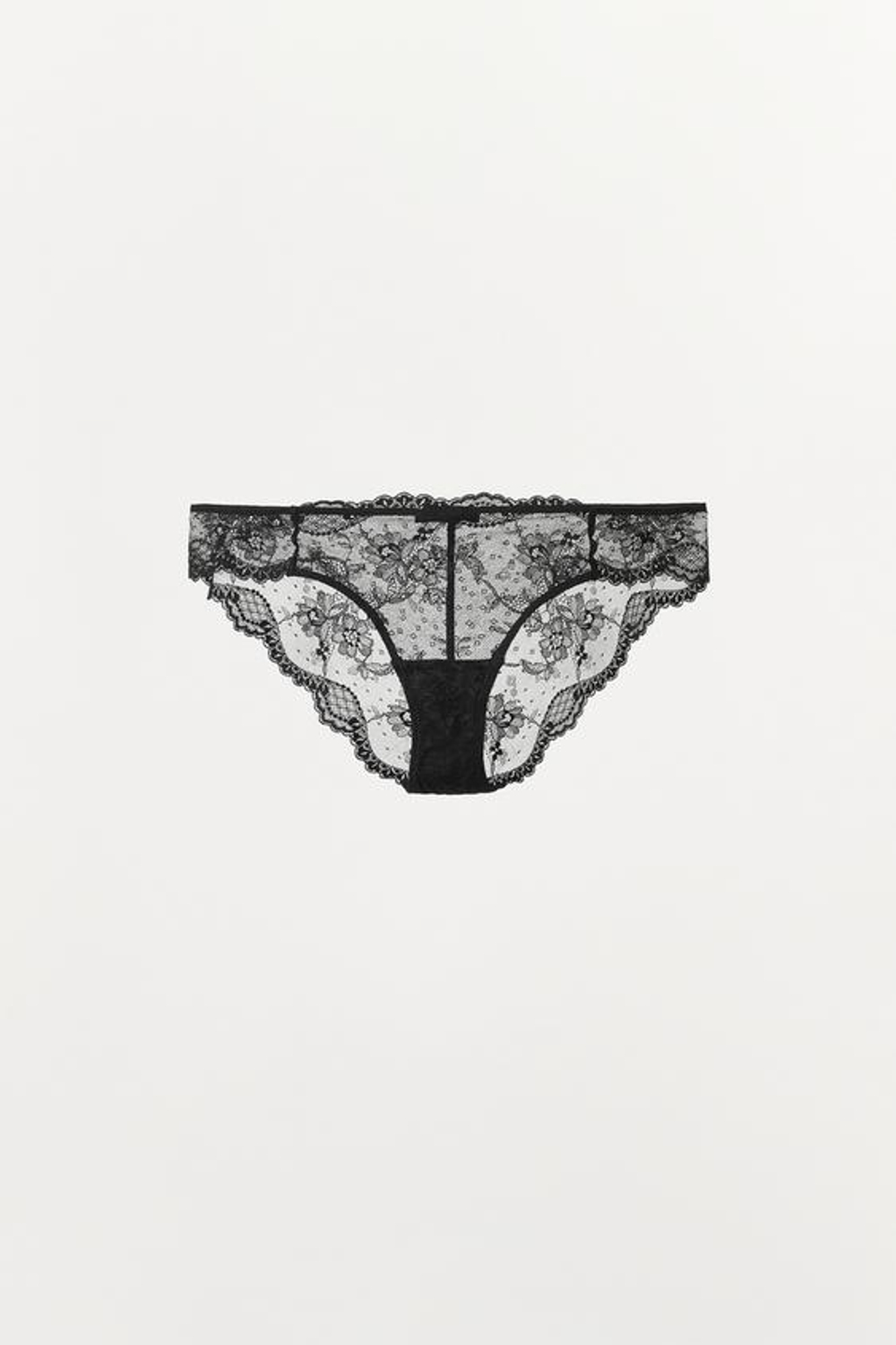 ZARA КРУЖЕВНЫЕ ТРУСЫ, ЧЕРНЫЙ