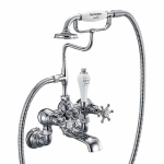 Смеситель для ванны Burlington BIR17A-QT хром/ручки белые