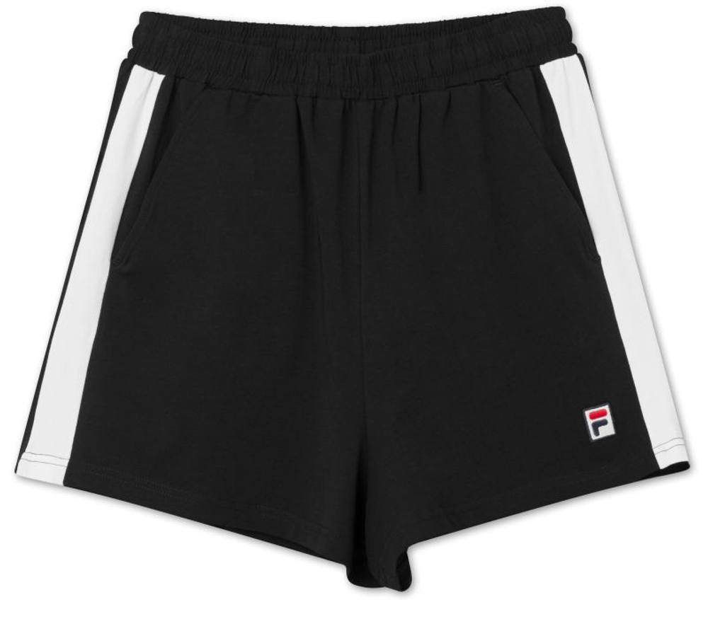 Женские теннисные шорты Fila Badu High Waist Shorts Women - black/blanc de blanc