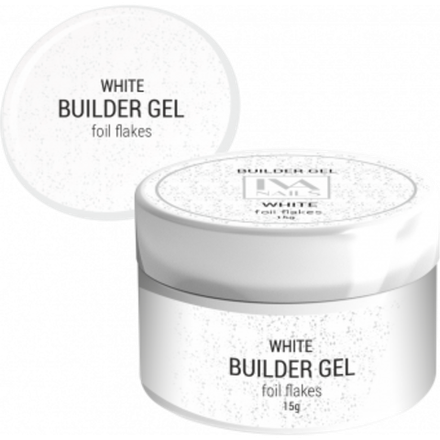 Моделирующий гель Foil Flakes WHITE, IVA NAILS, 15гр