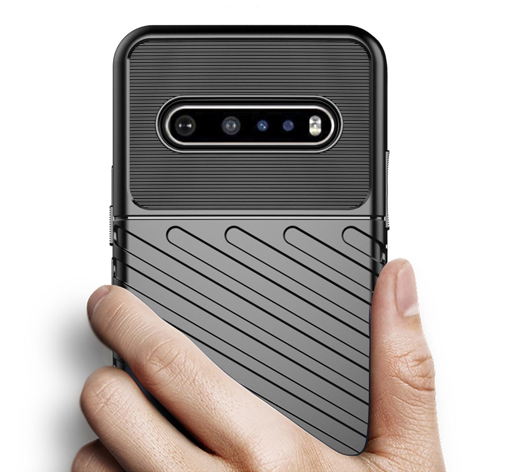 Ударопрочный чехол черного цвета для LG V60 ThinQ, серия Onyx от Caseport