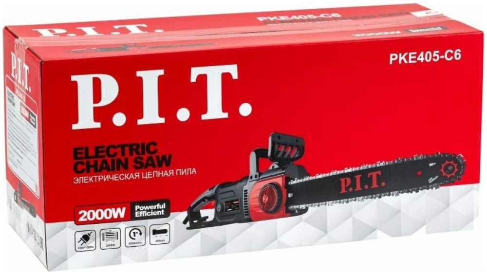 Пила цепная эл. P.I.T. PKE405-C6 2000Вт,405мм,авт.подача масла