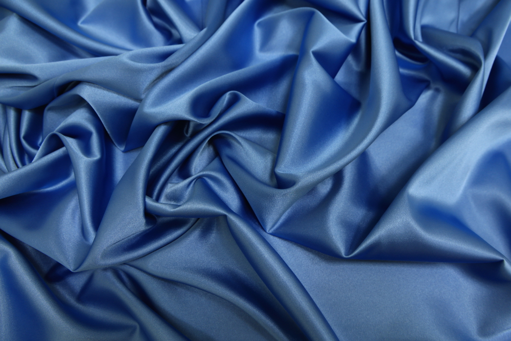 Атлас стрейч голубой