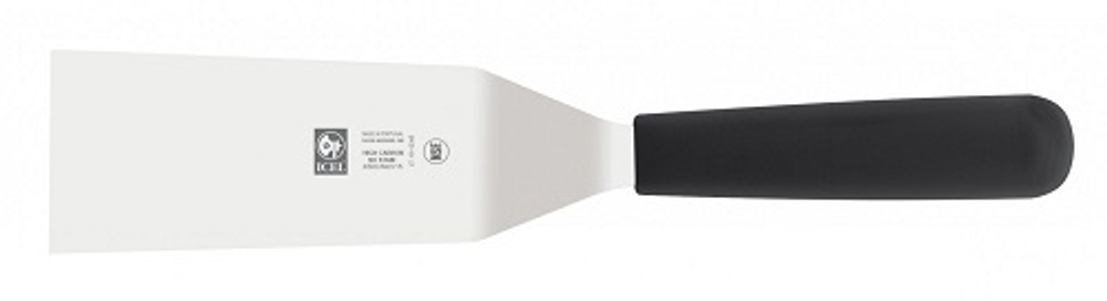 Лопатка 33 см. изогнутая раб. часть 16,5*7,5 см. нерж. с пластик. ручкой, черная Icel /1/6/