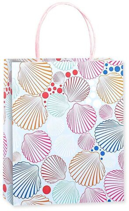 Пакет подарочный, Морские ракушки, Голубой, 25*21*10 см, 1 шт.