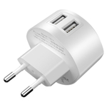 Сетевое зарядное устройство USB Hoco C67A (2.4A, 2 порта) Белый