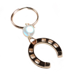 Брелок "Подкова" адуляр, латунь