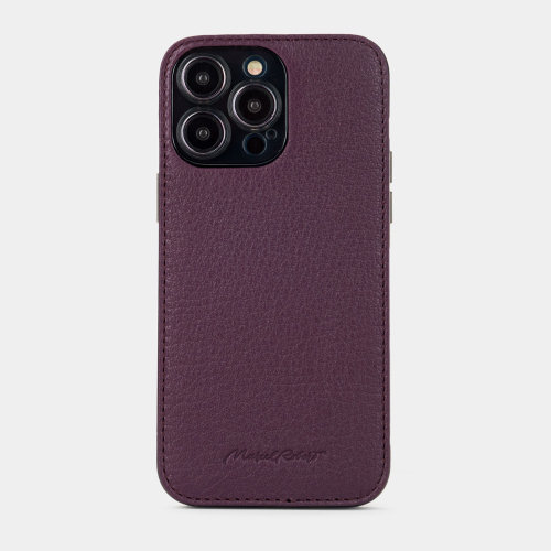 Чехол для iPhone 14 Pro Max из кожи козы, фиолетового цвета