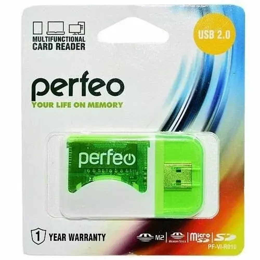Картридер Универсальный SD/MMC+Micro SD+MS+M2 Perfeo PF-VI-R010