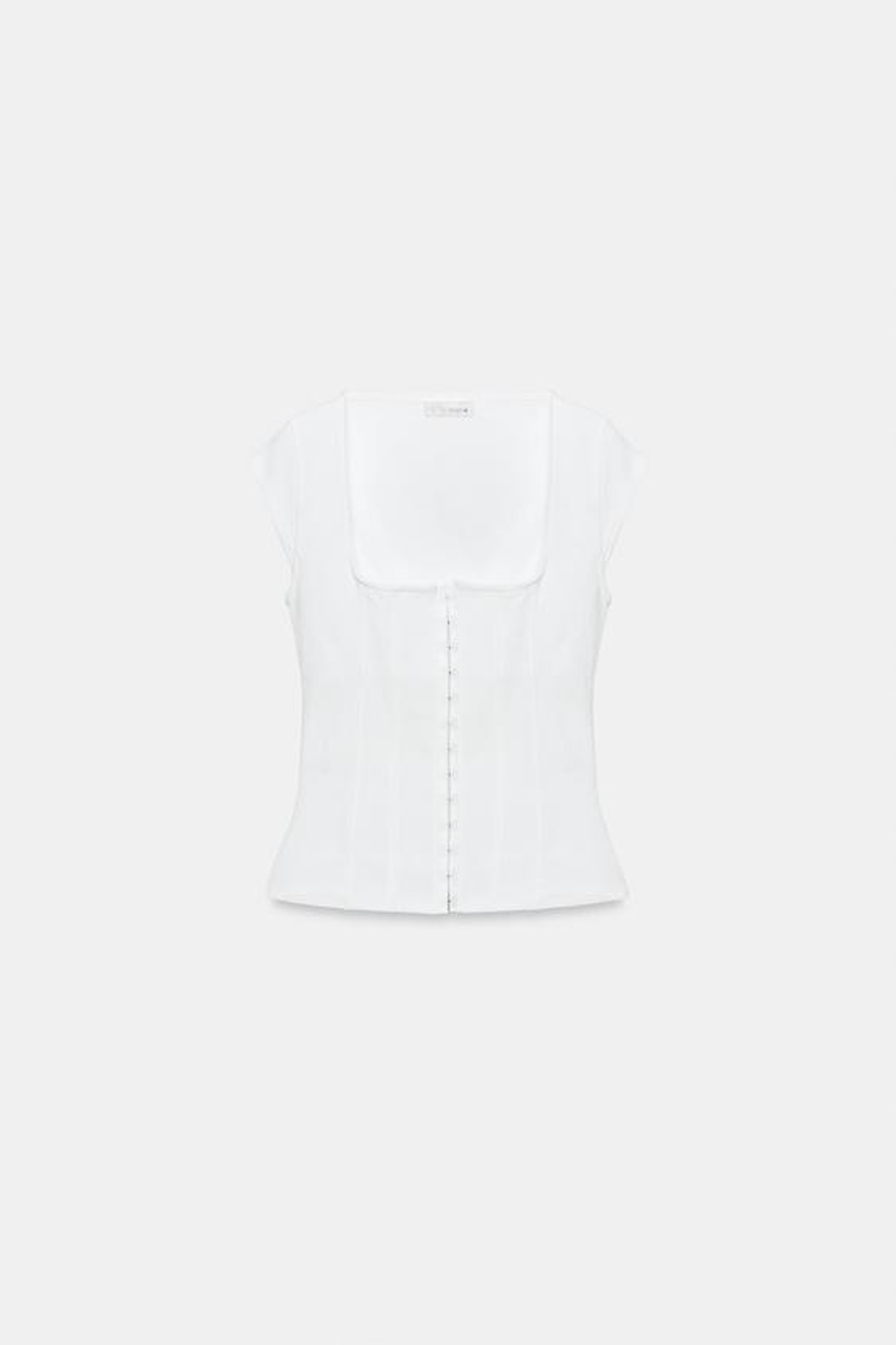 ZARA ЭЛАСТИЧНЫЙ ТОП-КОРСЕТ, БЕЛЫЙ