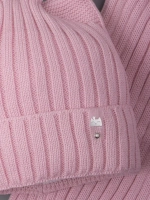 Шапка для девочки осенняя c ушками и снуд