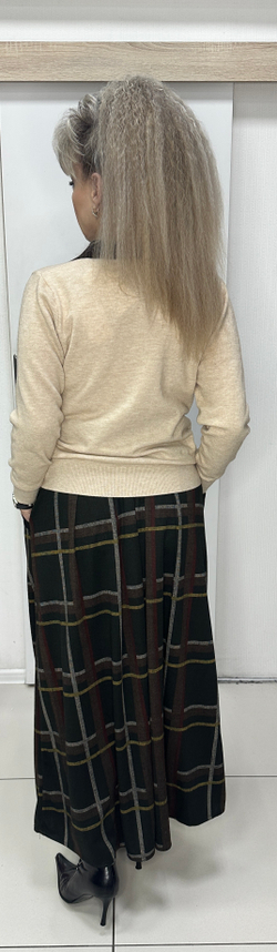 Длинная, теплая юбка в клетку