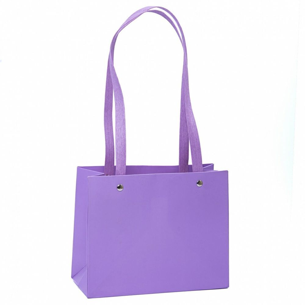 Пакет с крафтовыми ручками 18*14,5*8 СИРЕНЕВЫЙ