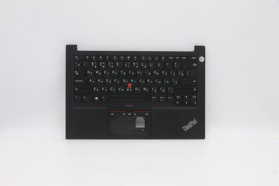 Верхняя панель с клавиатурой (топкейс) для ноутбука Lenovo ThinkPad E14 Gen 2 20T6,20T7 раскладка - русская, без подсветки, с фингерпринтом, черный (5M10Z27309), оригинал