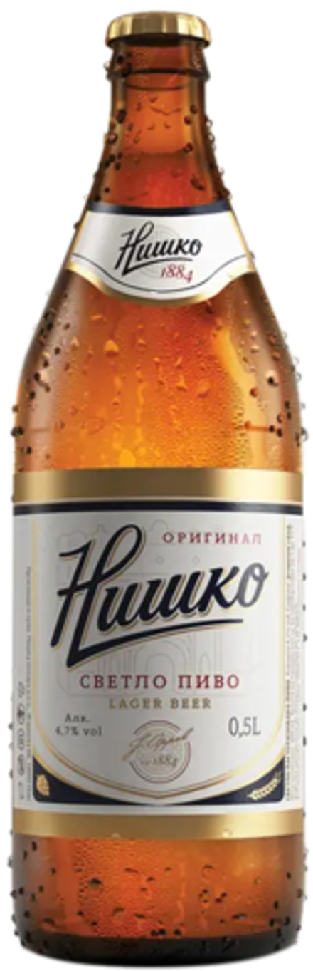 Пиво Нишко Пиво Лагер / Nisko Lager Pivo 0.5 - стекло