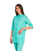 Рубашка медицинская женская White Wears WW150, на кнопках, черный, 50