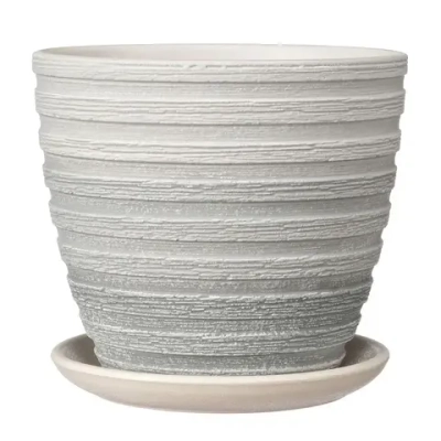 Горшок керамический Букле серый крокус №3