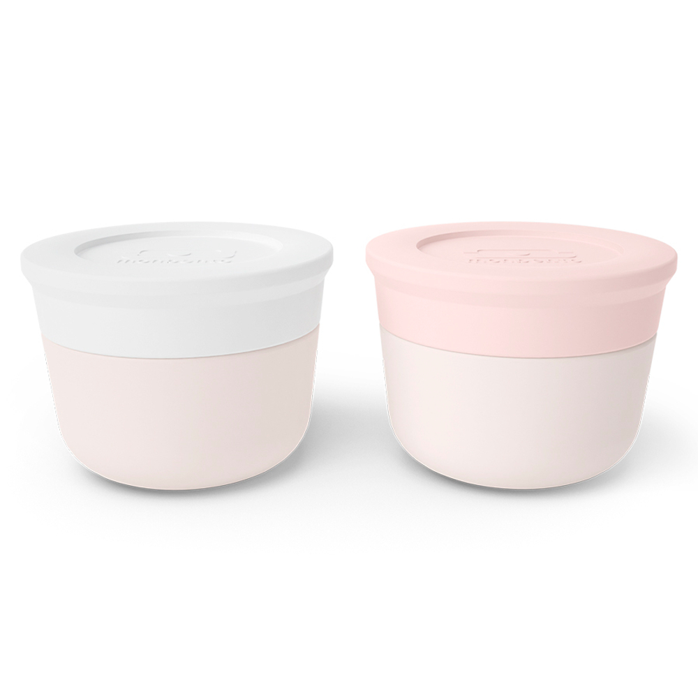 Набор из 2-х соусниц с крышками mb temple, 20 мл, white natural/pink natural