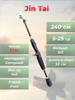 Спиннинг телескопический 240 см тест 5-25 гр Jin Tai