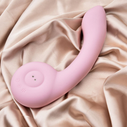 Розовый вибростимулятор точки G с нагревом Bendable Heating G-Spot Vibrator