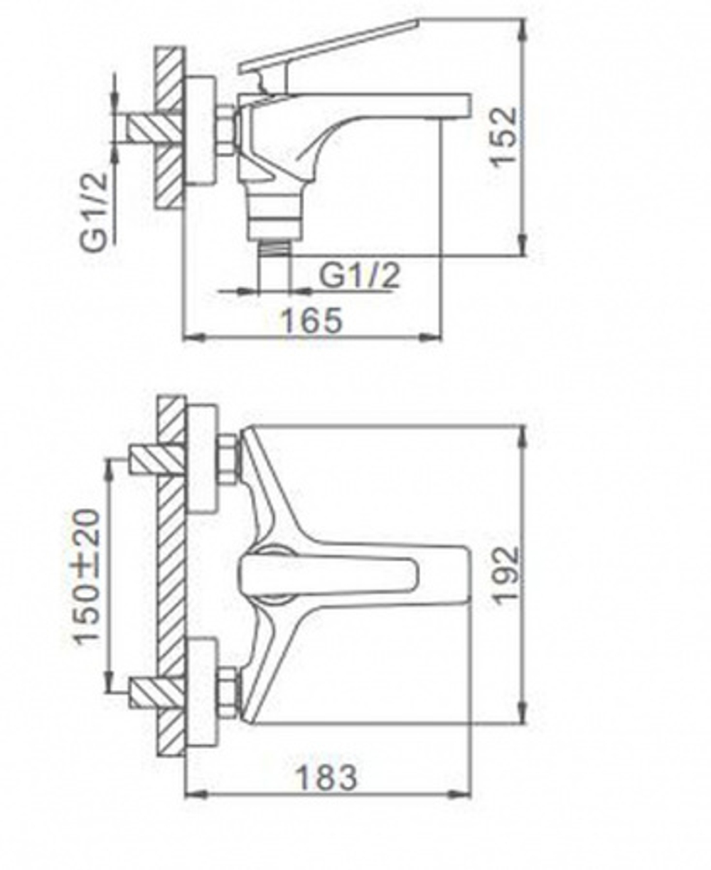 Смеситель для ванны FRAP короткий нос F3257