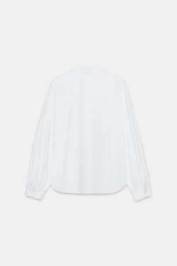 ZARA РУБАШКА С БОЛЬШИМ ОТЛОЖНЫМ ВОРОТНИКОМ, БЕЛЫЙ