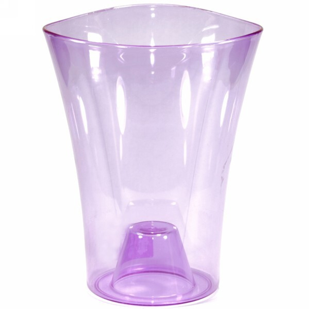 Кашпо для цветов пластиковое 1,3л d-14см «Волна орхидейная» фиолетовый