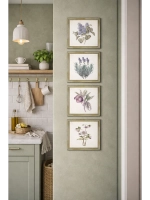 Набор из 4х картин для гостиной, кухни 23*23 см