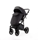 Детская универсальная коляска Adamex NOLA Natura CARBON-10 (2в1) - Темно-серая ткань, Темно-серая экокожи