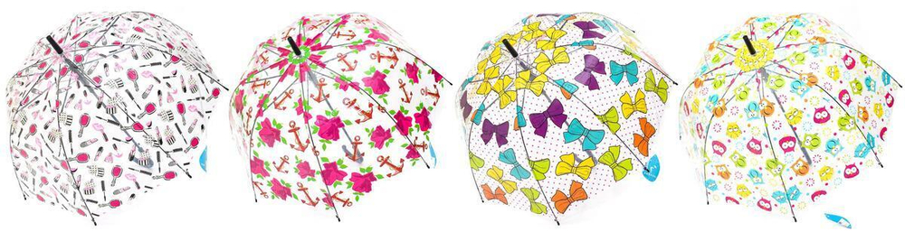 Зонт Parasol 60см купол автомат в ассорт. пакет