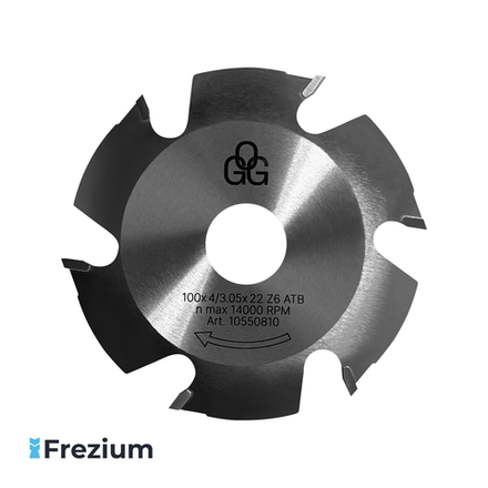 Пильный диск для резки ламелей "O.G.Germany" (100x4/3.05x22 Z6 ATB; 10550810)