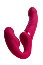 Малиновый безремневой страпон Lapis - 23 см.