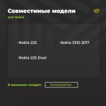 Аккумулятор для Nokia 225/225 Dual/3310 2017 (BL-4UL)